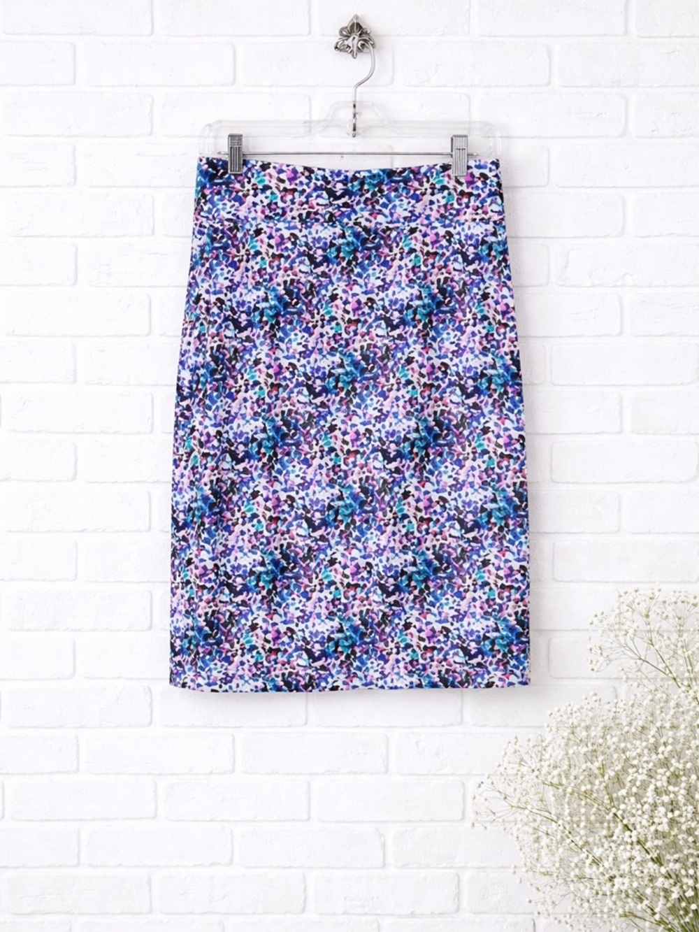 Margaret M Slimming Multicolor Floral Pencil Skirt Size S